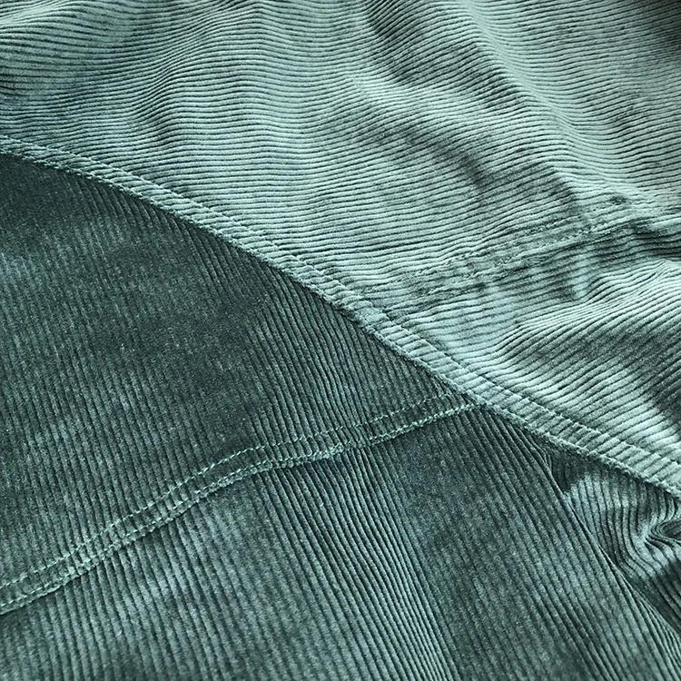 High quality custom women unisex green corduroy hoodie bomber jacket shirt men