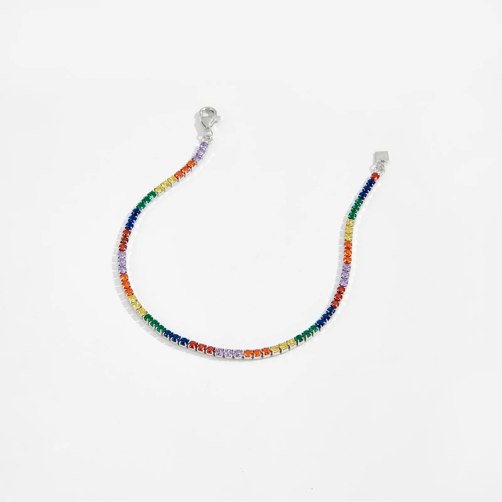 FUAMAY 6.5 Inch Diamond 2mm Tennis Bracelet Gold Plated Tennis Bracelet 925 Silver 2.5 mm White Diamond Tennis Chains