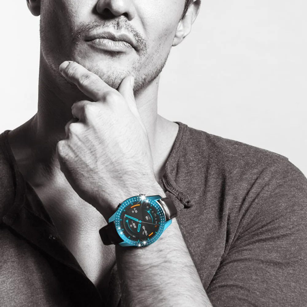 Роскошный двухрядный Алмазный чехол для Huawei Watch GT 2 46 мм пластиковый жесткий бампер GT1 аксессуары часов