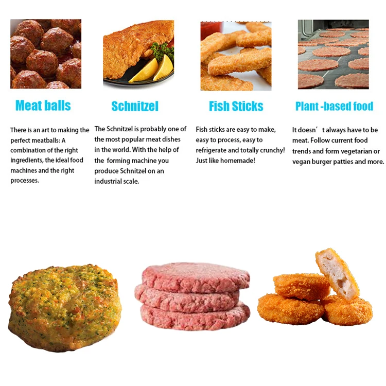Hamburger meat ball chicken nugget vegetarian Meat Alternative Products Poultry forming machine