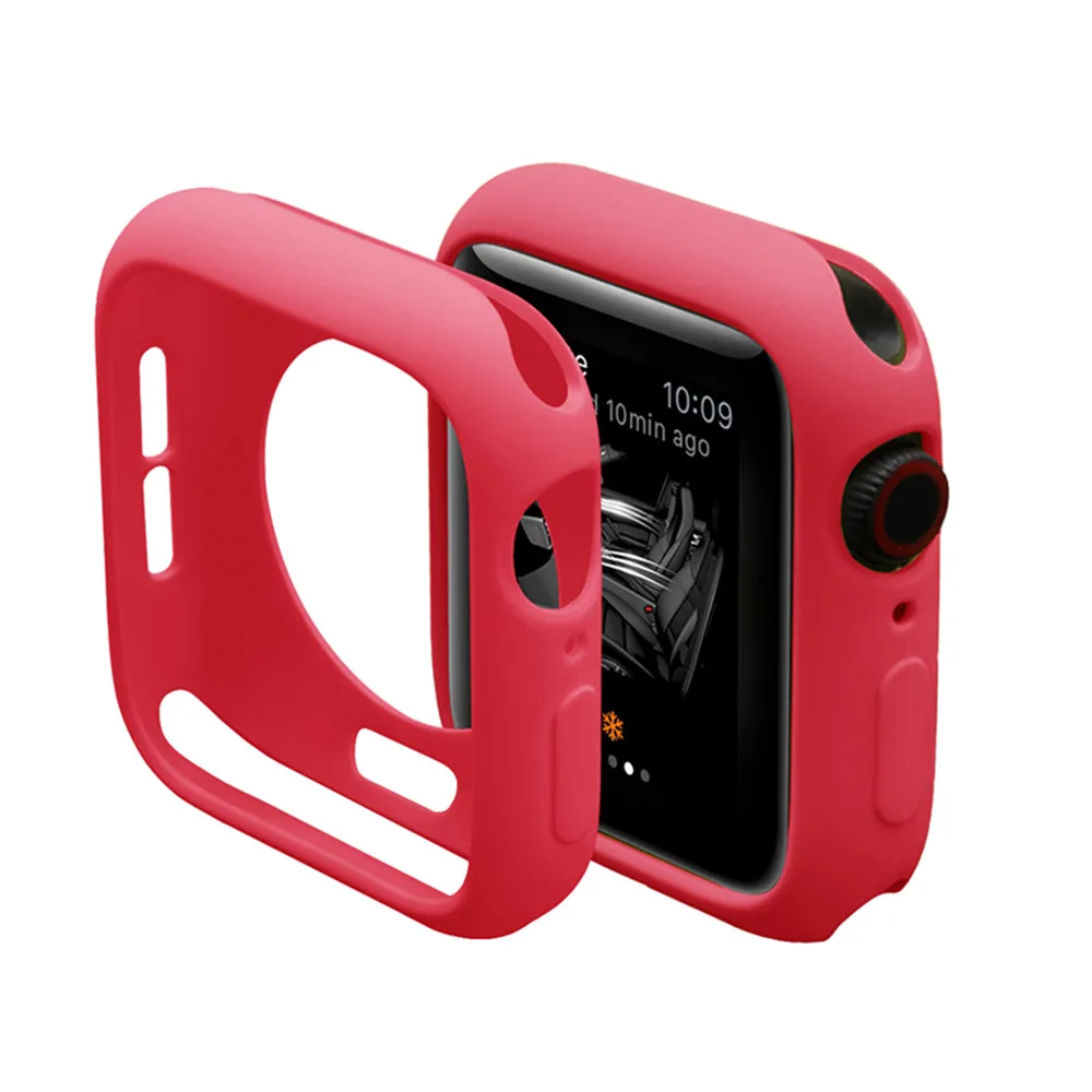  Мягкий силиконовый чехол карамельного цвета для Apple Watch 6 SE 5 4 3 2 1 40 мм 44 защитный iWatch 42 38