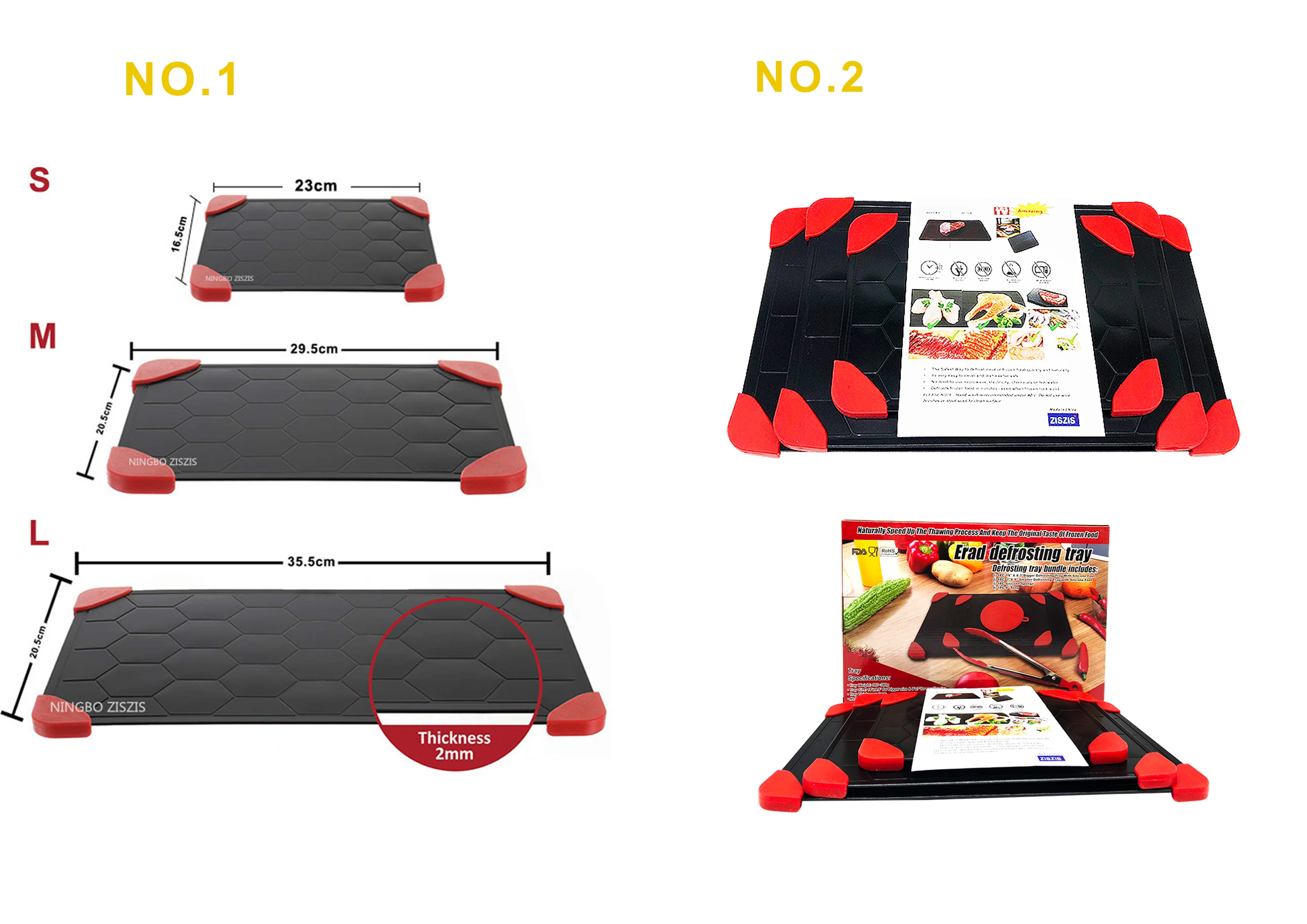 Defrosting Tray Aluminum Frozen Food efrosting Plate Defrost Mat