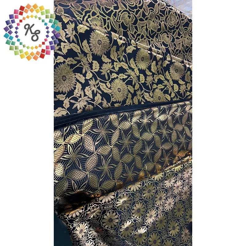 Cheap Shaoxing Stocklot 100% Rayon Gold Foil Rayon Viscose Challis Fabric