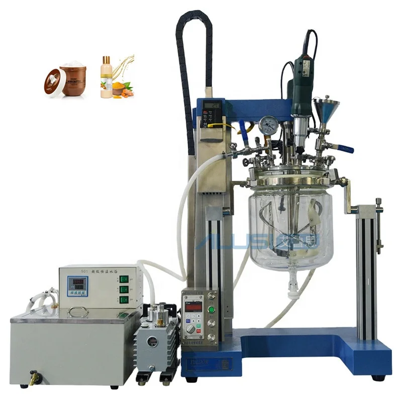 Upgradable Laboratory oil heating homogenizer paste vacuum emulsion mixer washing cosmetics face cream vacuum mixing equipment