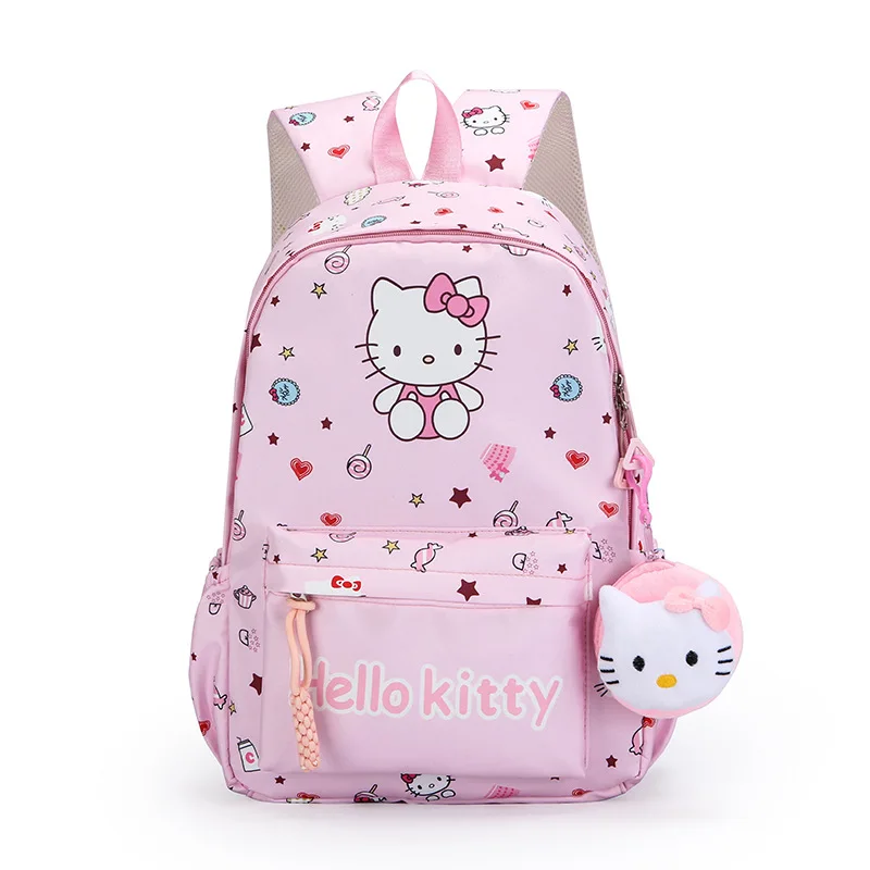 Children Backpack New Kindergarten Cartoon Kitty Kuromi Pompom Purin with Plush Portable Wallet Doll Trendy Shoulders School Bag