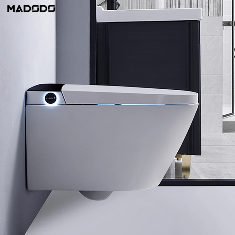 Smart Toilet Wall Mount Elengated Sanitary Ware P-Trap Washdown Wall-Hung Toilet With Concealed Tank