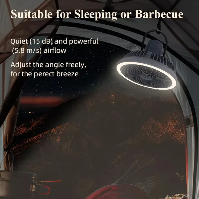 Camping Power Bank Fan Mini Flexible Portable Electric Hanging Rechargeable Solar Fan Tripod Fan Outdoor Tent Camping