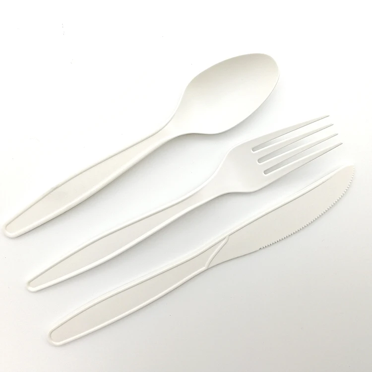 New Eco-friendly 100% PLA Polylactide Starch Plastic Biodegradable Cutlery Set