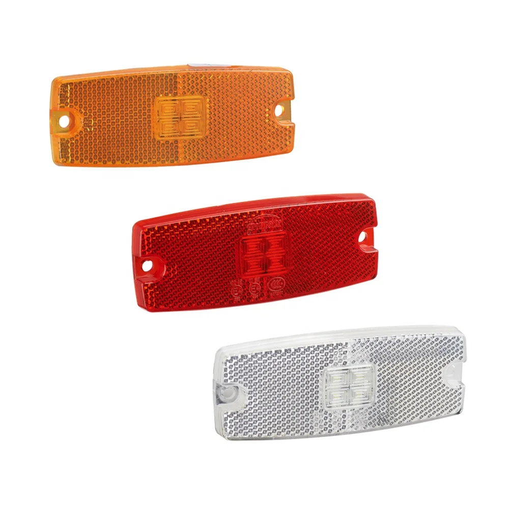 High quality IP67 Emark truck side lights 4pcs side maker lights amber red white clearance truck trailer light with reflector