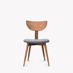Designer original chair high end club hotel chair linen ash wood metal industrial dining chair