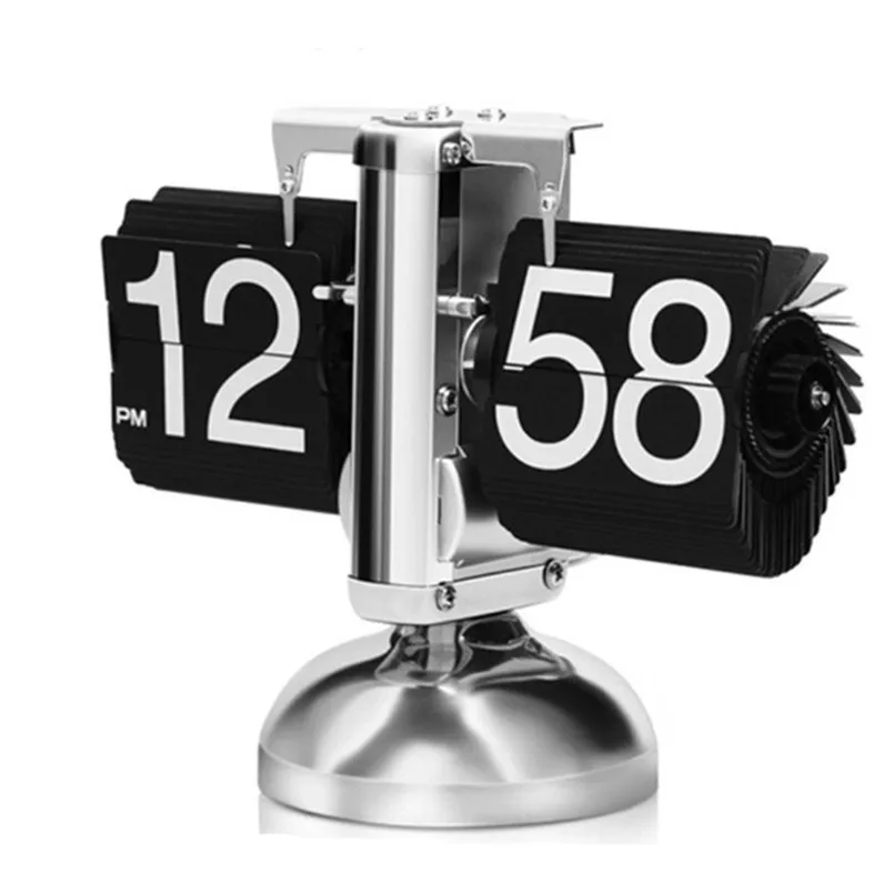 Custom European-style automatic flip clock retro table clock living room decoration decorations