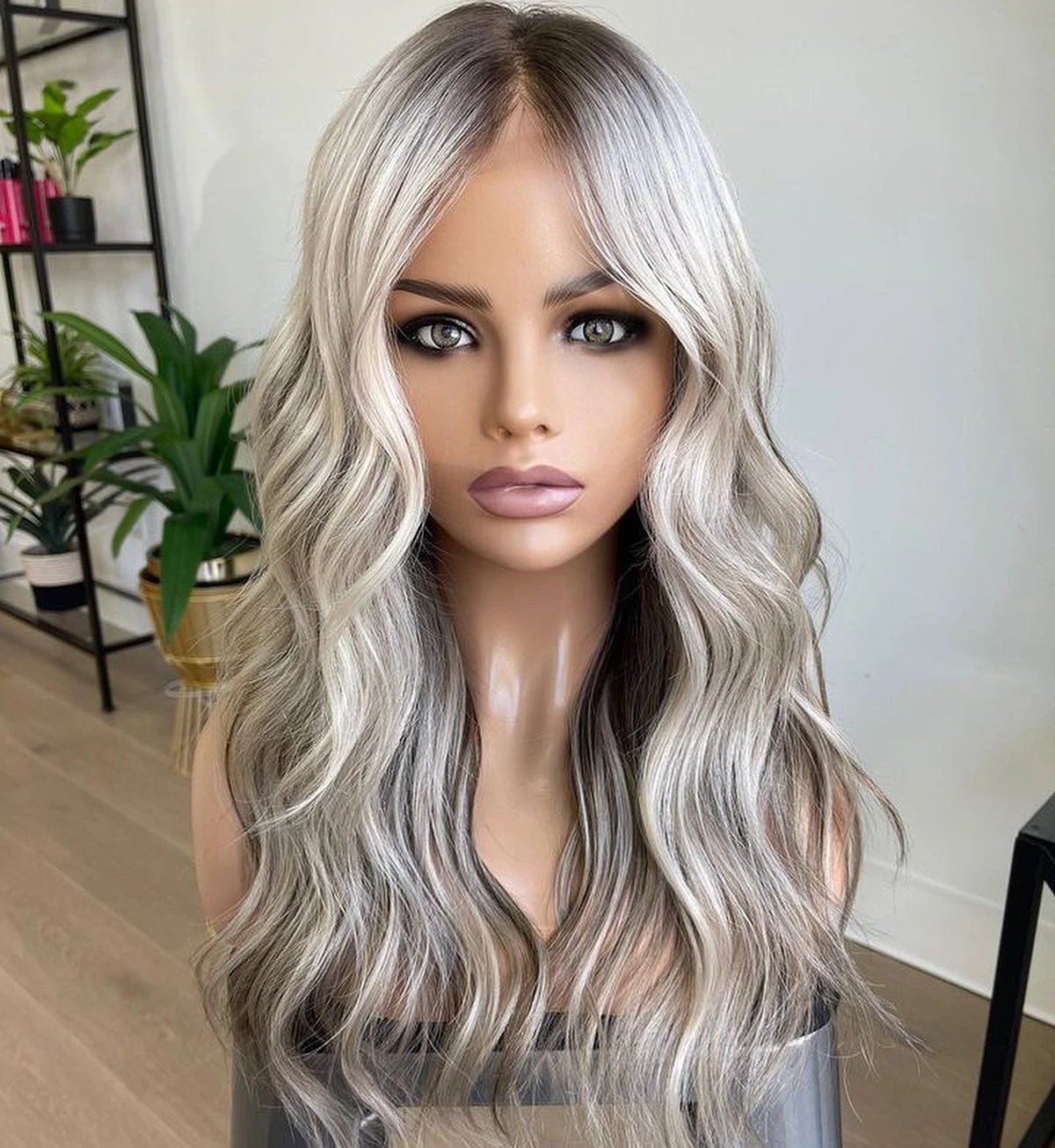 Platinum Blonde Highlight Human Hair Wig Ice White European Hair Double Drawn Short Style Lace Frontal Small Cap Wigs For Women