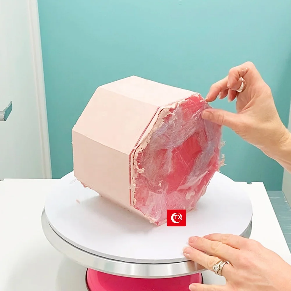 TX  Acrylic Cake Disc Set Of 2pcs Octagon Shape Mold Buttercream Cake Decorating Tools For Smooth the Buttercream on Your Cakes