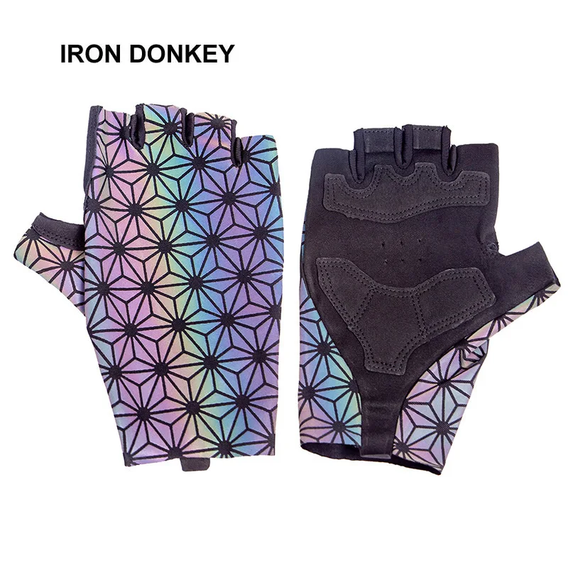 IRONDONKEY Summer Reflective Colorful Riding Gloves Racing Mountain Bike Anti-collision Motorcycle Waterproof Bike Gloves
