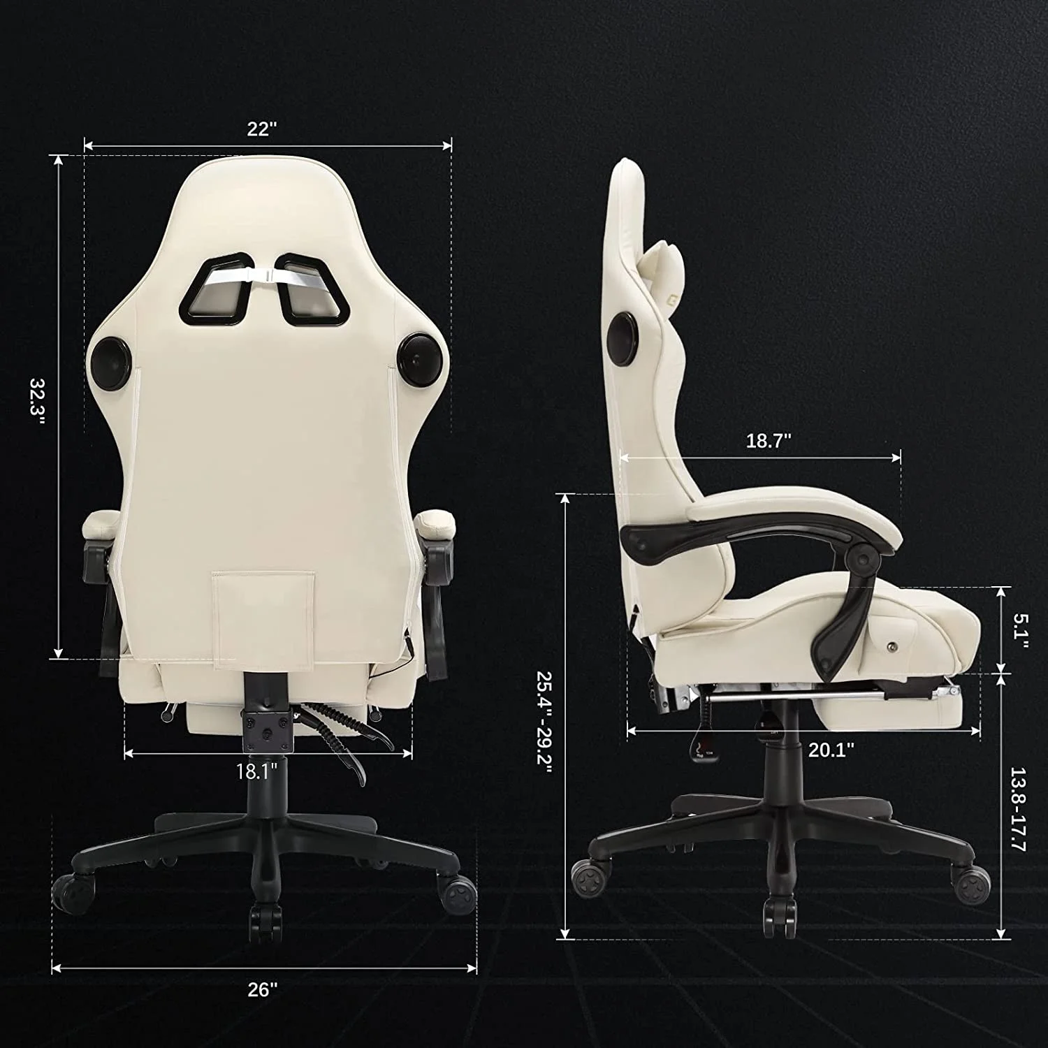 Best Selling Cheap Sale Hot Bluetooth Ivory Cadeira Sillas Gamer Player Memory Foam Pillow Office Gaming Chair with Speakers