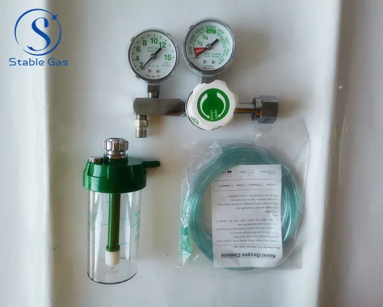 Double Gauge Regulator Oxygen Medical 10m3 Oxygen Regulator With Flow Meter