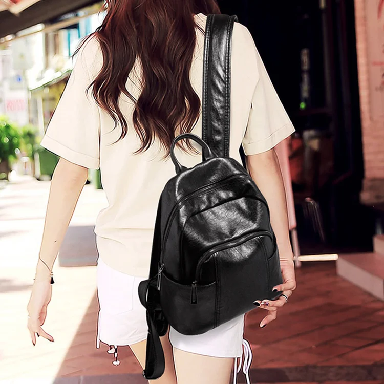Bp016 Online Shopping customized fashion ladies vegan leather backpack shoulder bag