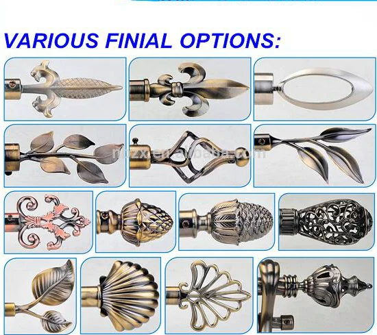 T28 antique brass curtain rod