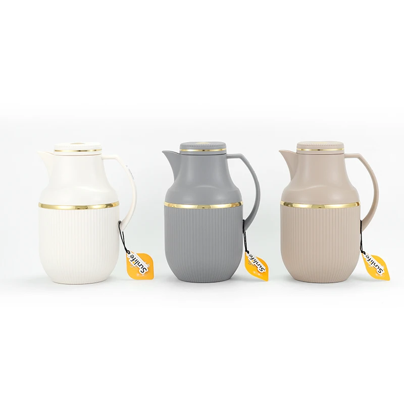 Sunlife Новый дизайн белый стеклянный вкладыш пластиковый корпус Термоизолированный арабский кофейник 1,0 л