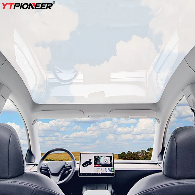 YTPIONEER Car accessories Power Panoramic Sunroof Retractable Roof Sunshade For Tesla Model 3