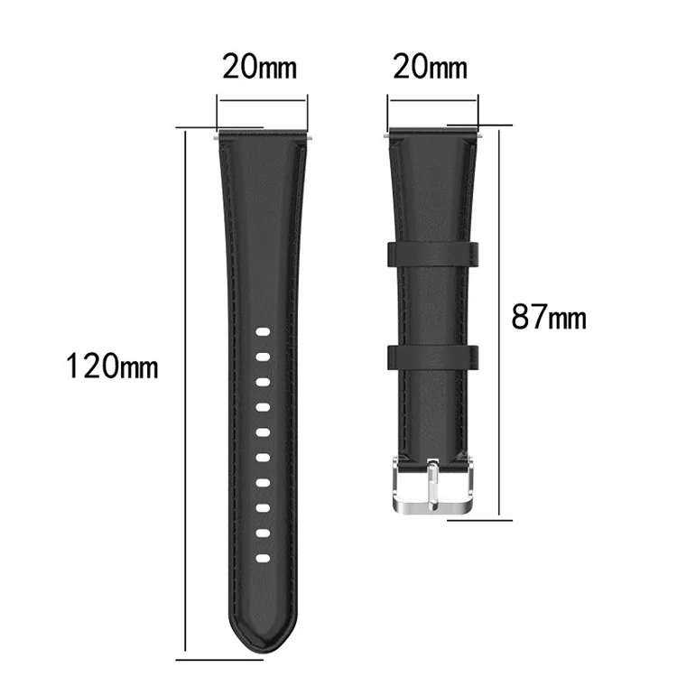 20mm 22mm genuine leather watch band strap replacement for amazfit bip lite / GTS / GTR