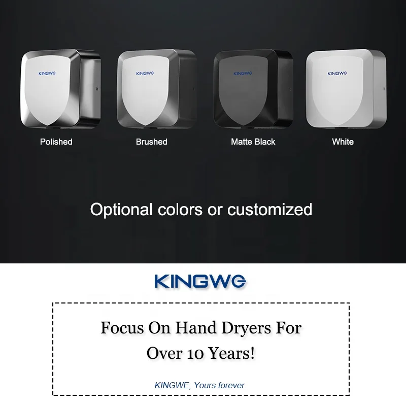 Electric High Speed Stainless Steel Black Automatic Sensing Jet Air Hand Dryer For Bathroom Hotel