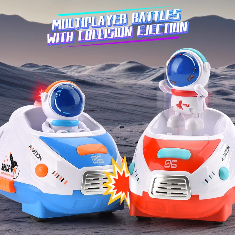 Indoor Outdoor Multiplayer Interactive 2PCS Remote Control Battle Kart Bumper Car Toy with Light and Music