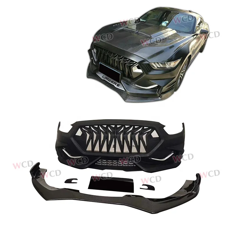 Front Bumper Lip Spoiler Grills Guard Car Accessories for Ford Mustang Coupe 2015-2017 FRP Body Kits Ones Style