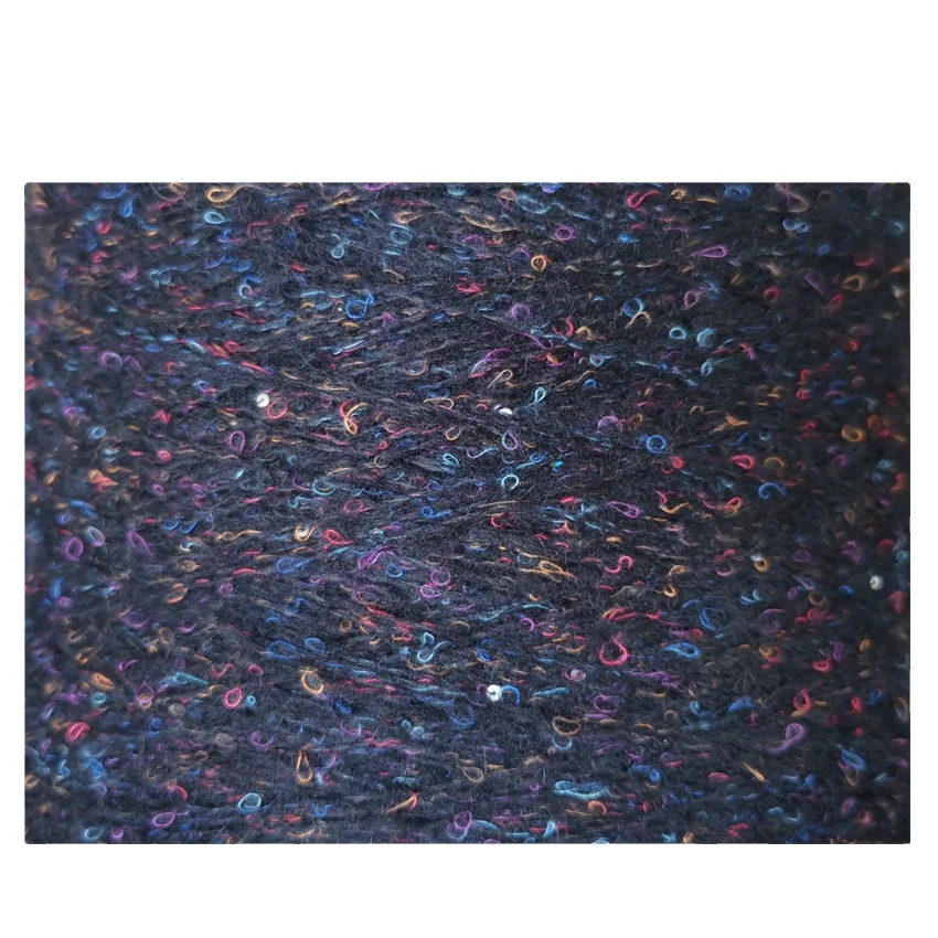 Wholesale Nylon Acrylic Polyester 1/4.0Nm Knitting Fancy Crocheting Slub Dyed Wool Chunky Blended Sequin Mohair Yarn