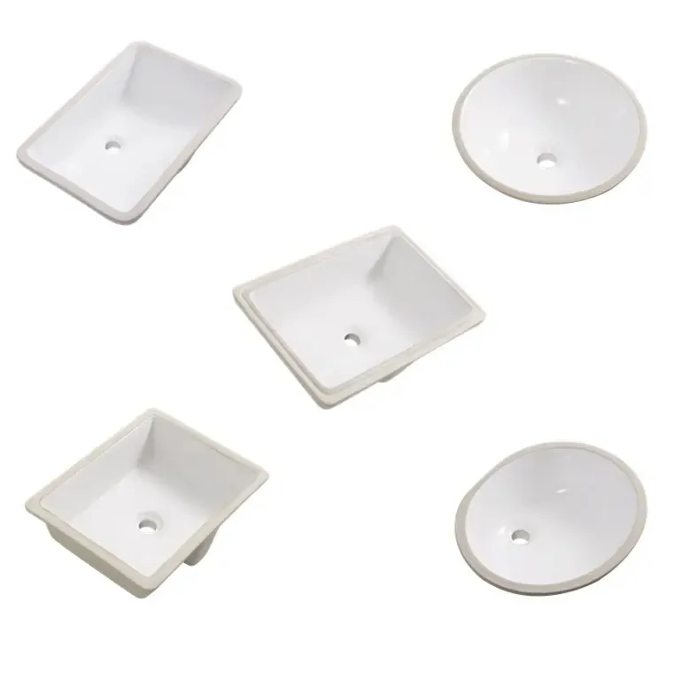 Chaozhou customizable Oval Rectangular bathroom sink White Ceramic Under Counter wash basin