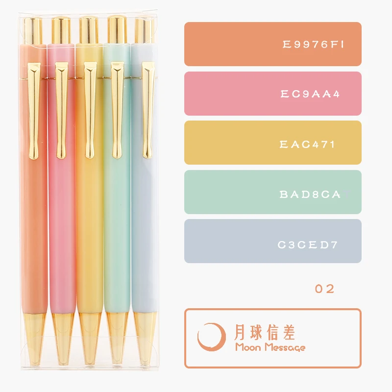 Custom Logo Pastel Gold Hexagon Plastic Ball Pen, Colorful Pen Sets for Office, Hotel, School, Ink Pens for Women, Men