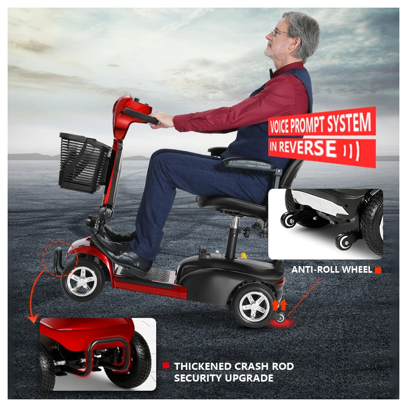2024 foldable light weight scooter folding electric mobility scooters with seat for seniors disabled