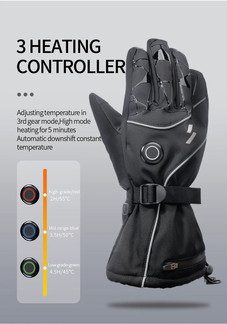 Heated Rechargeable Battery Snowboard Motorcycle Racing Cycling Freezer Winter gloves custom for women