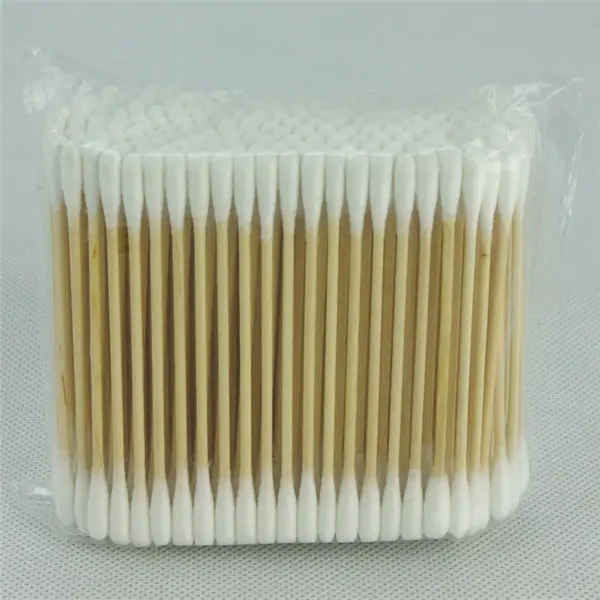 100 pcs ватной палочкой двойной наконечником для фасовкиь деревянной 100% ватный тампон ватные палочки одноразовые Ушная палочка