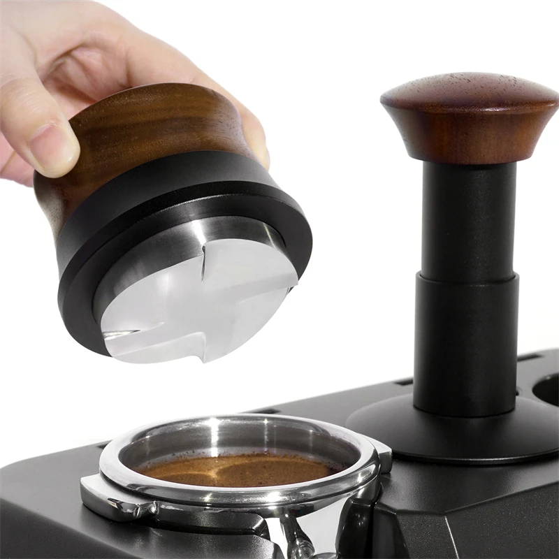 Coffee Tools Walnut Wood Handle Fits Espresso Distribution Tool Espresso Tamper Leveler Coffee Distributor