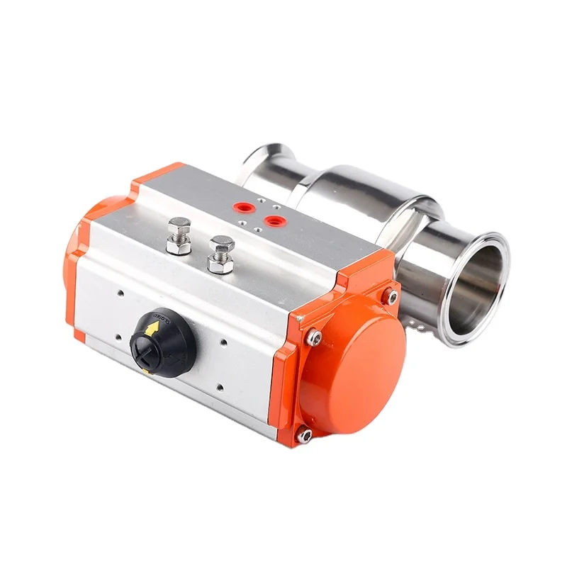 KQ Wholesale Food Grade Stainless Steel 304 316 4 Inch Tri Clamp Connection Sanitary Pneumatic Actuator Ball Valve