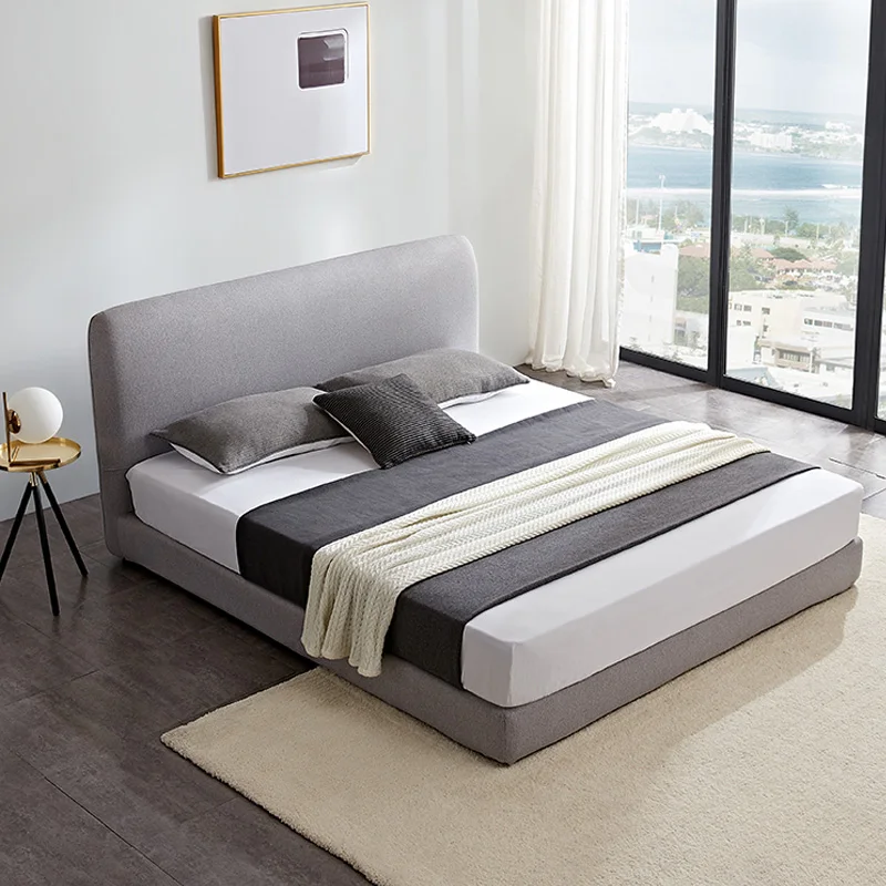 105163 king size double fabric nordic upholstery modern full size fabric platform bed
