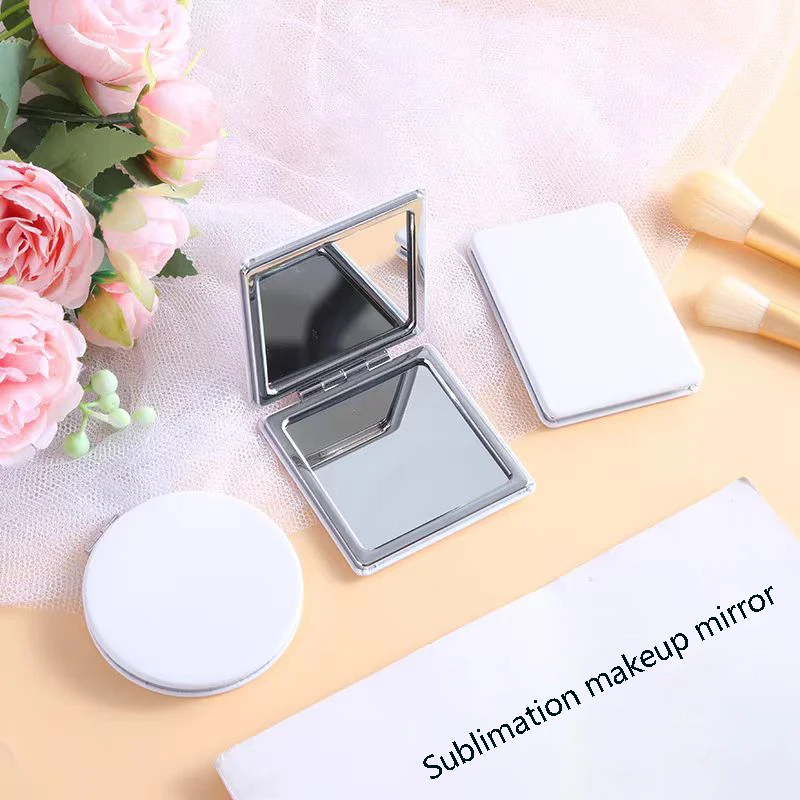 KM Wholesale OEM Handheld Mirror Private Label Personalised Sublimation Makeup Mirror Travel Small Portable Makeup Mirror