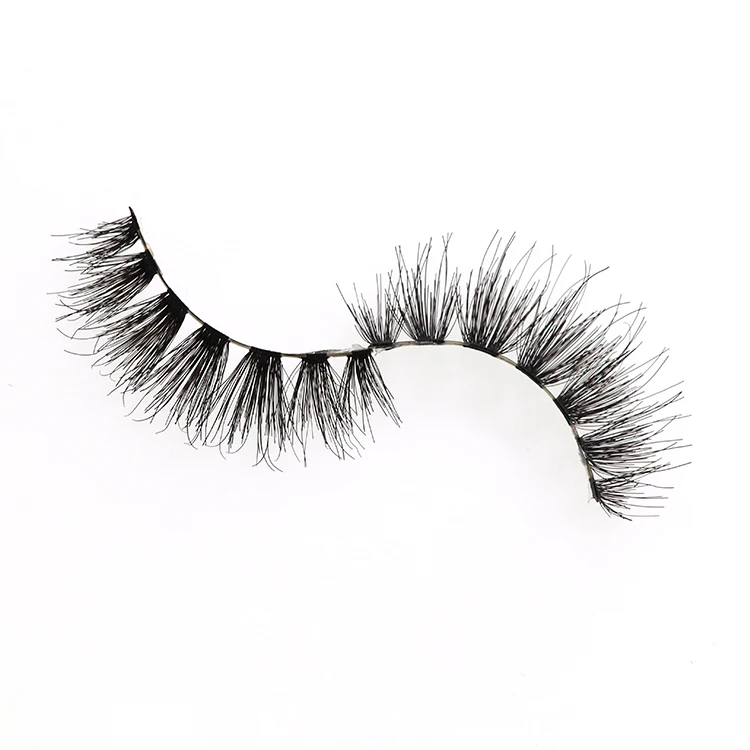 Premium Quality Human Hair Style Synthetic Lashes Clear Band Customized Packaging Vegan Lashes False Eyelash