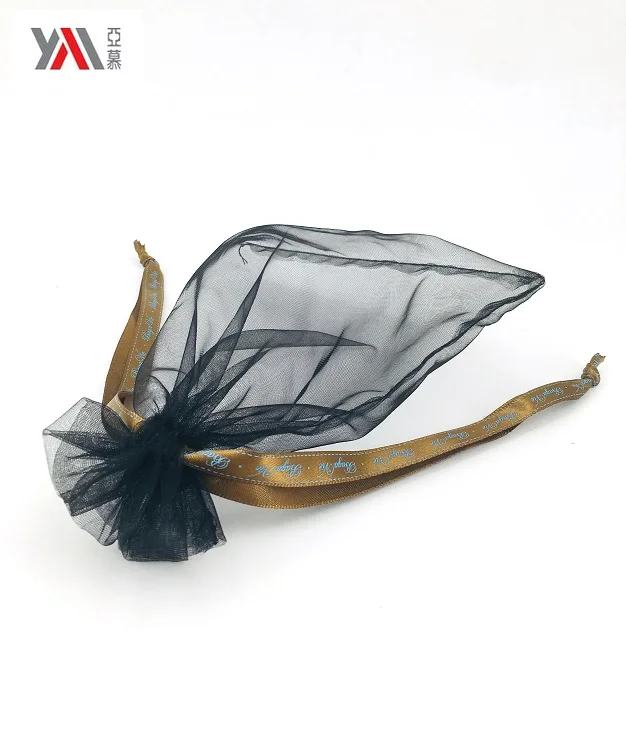 Factory supply custom organza drawstring gift pouch bag
