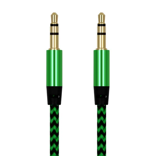 
Nylon Jack Audio Cable 3.5 mm to 3.5mm Aux Cable Male to Male Kabel Gold Plug 