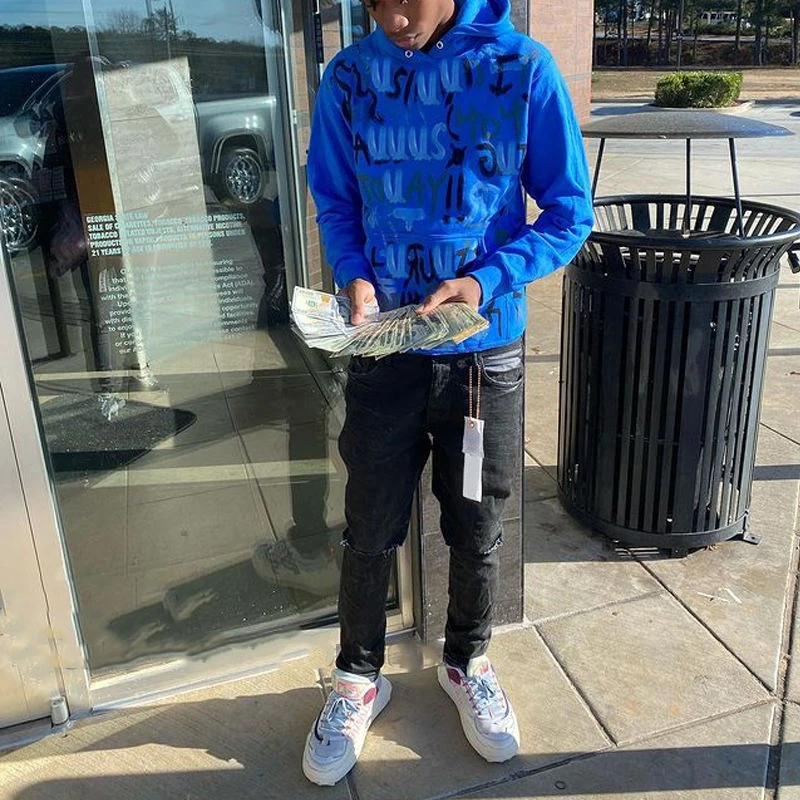 YYSY Custom Logo Streetwear Hip Hop Graffiti All Print Hoodies Men No Pocket Cut Edge Hoodie Manufacturer