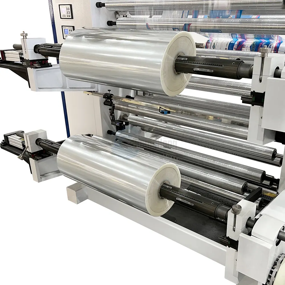 6 Colour Flexo Printing Machine Metal Anilox Rollers Double Rewind and Unwind Design ChangHong Stack Type 80m/min Speed