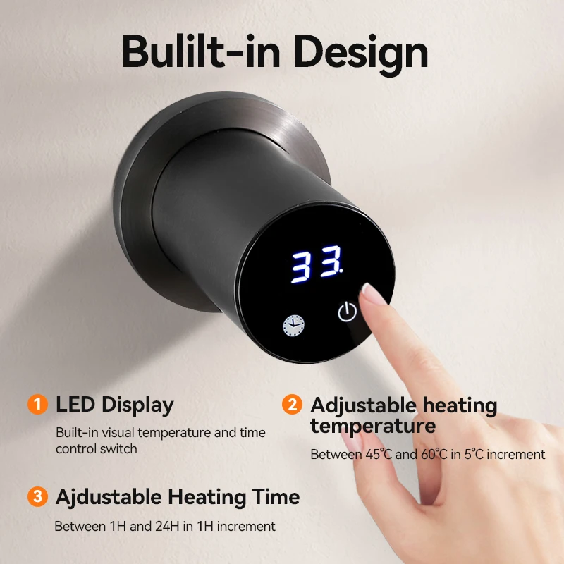 Wholesale Wall Mounted Towel Warmer Rack Bathroom Stainless Steel Heated Drying Rack with Built-in Timer