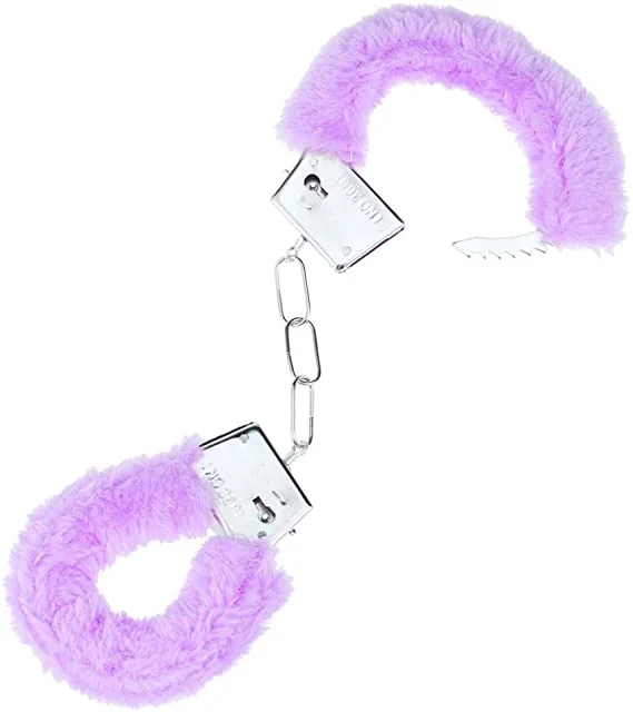 METAL RED BLACK PINK FURRY FLUFFY FURRY HANDCUFFS FANCY DRESS SEXY ROLE PLAY BP2775