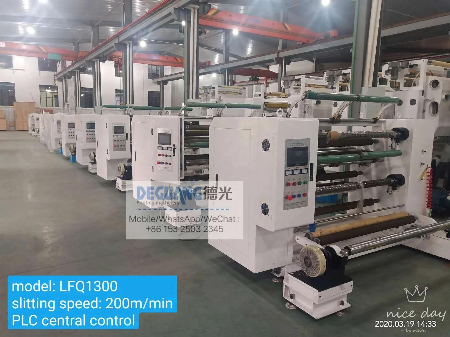 PLC Control Slitting Machine for BOPP Pet PVC PE Film