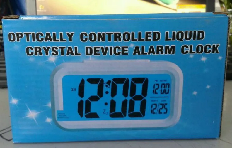 HOT  sale  Digital Alarm Clock   LCD Display Snooze Electronic Clock  Sensor Nightlight Office Table Clock