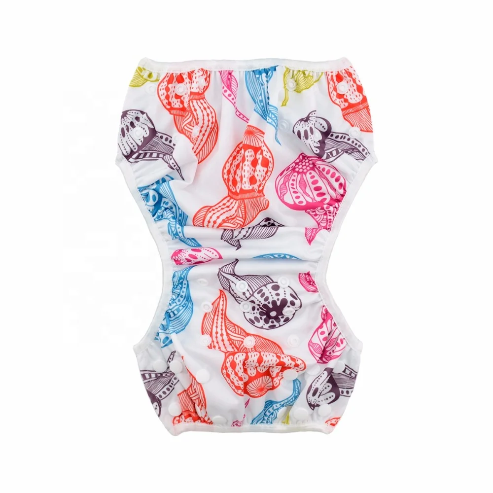 ALVABABY ALVA Baby Jellyfish Pattern Reusable Swim Diapers Cloth Swimming Nappy