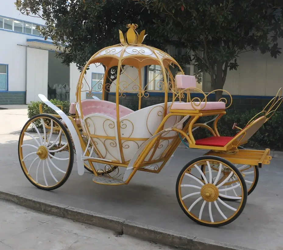 4-wheel marathon horse cart exhibit pumpkin horse carriage buggy cinderella wedding horse carriage for sale