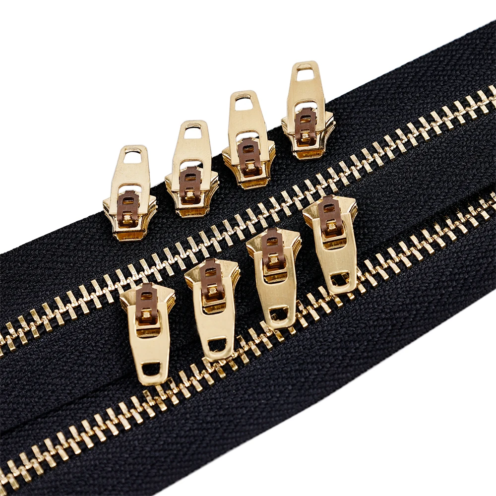 Brass YG slider Pass needle detector test with high quality or low quality Jeans auto-lock Brass YG slider For your choosing